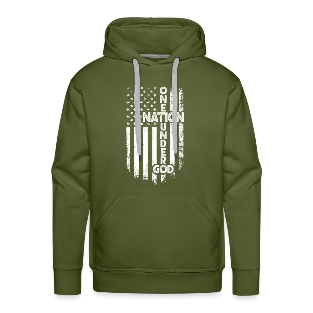 One Nation Under God Men’s Premium Hoodie - olive green