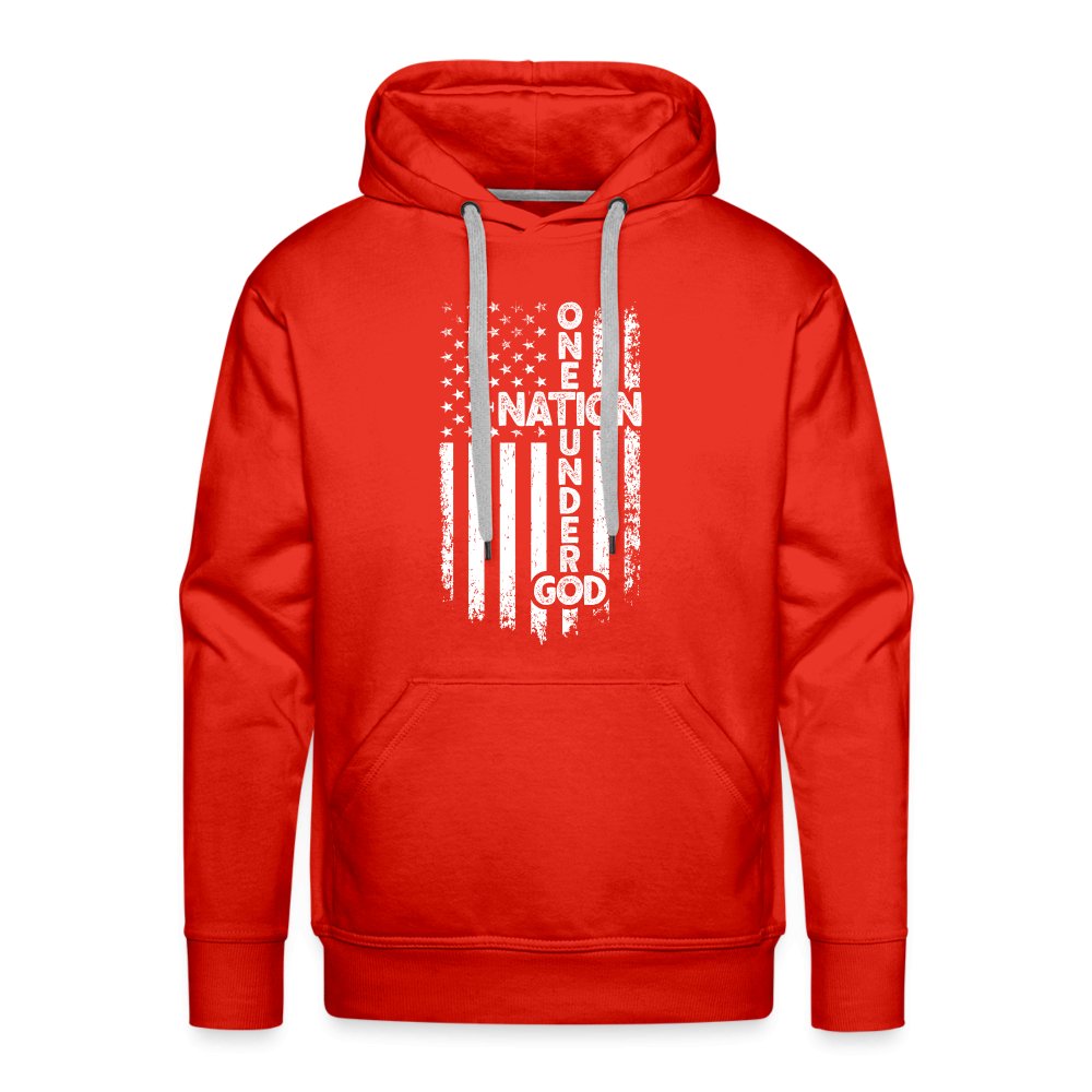 One Nation Under God Men’s Premium Hoodie - red