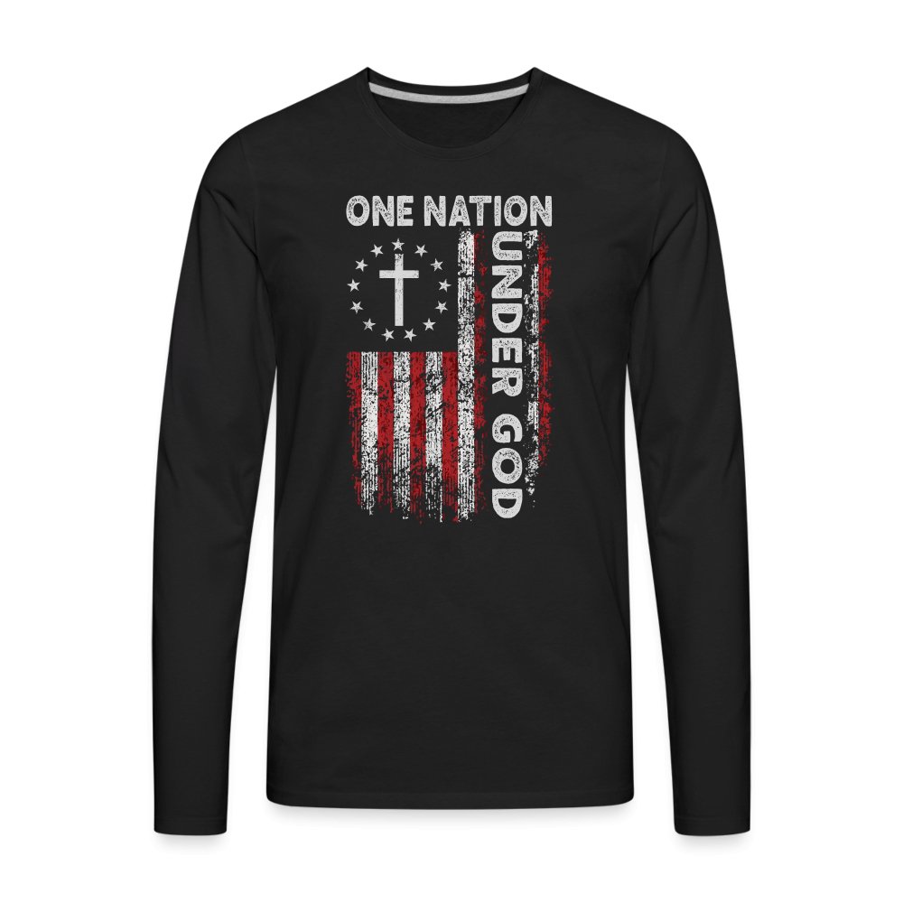 One Nation Under God Men's Premium Long Sleeve T-Shirt - black