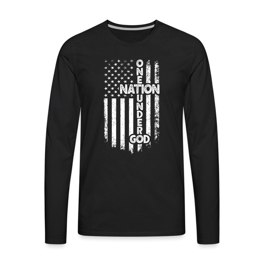 One Nation Under God Men's Premium Long Sleeve T-Shirt - black