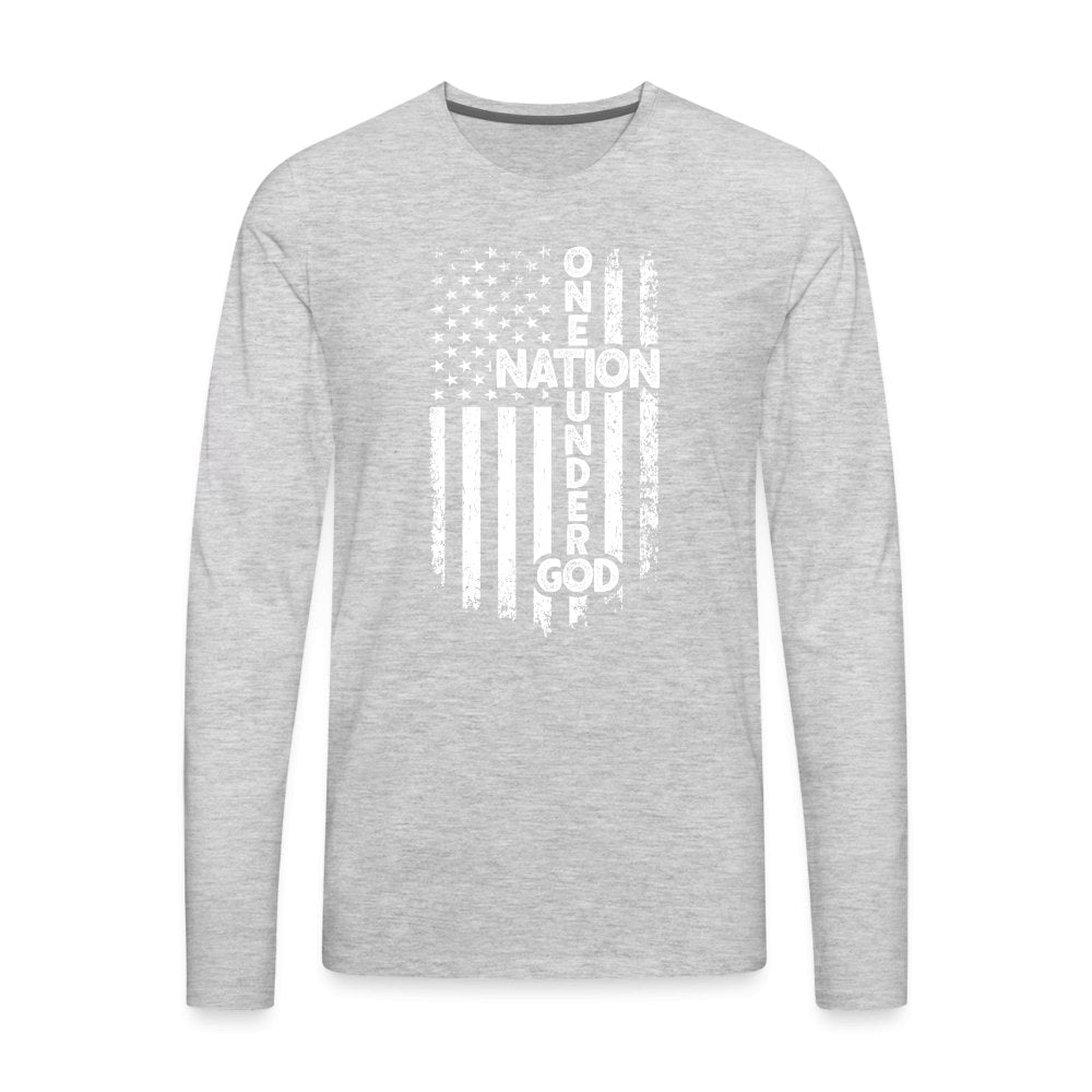 One Nation Under God Men's Premium Long Sleeve T-Shirt - heather gray