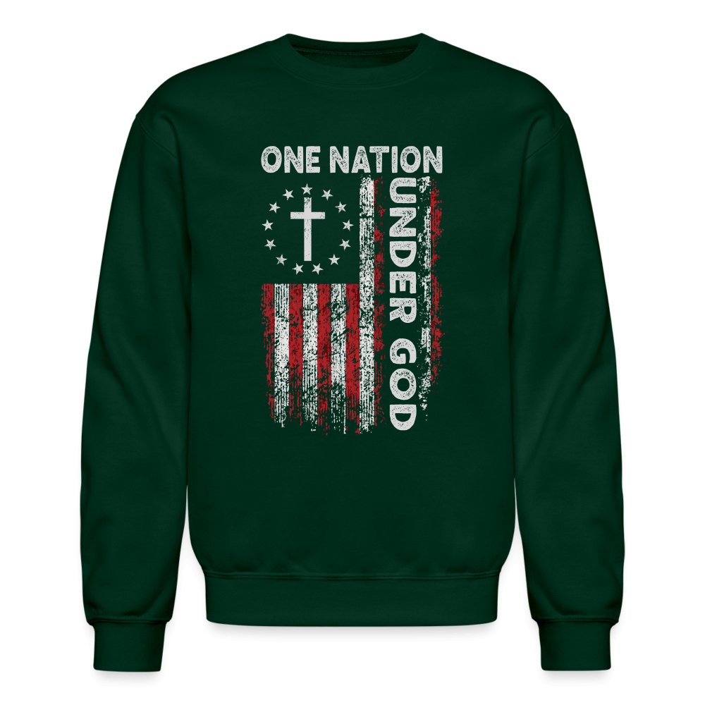 One Nation Under God Sweatshirt - forest green