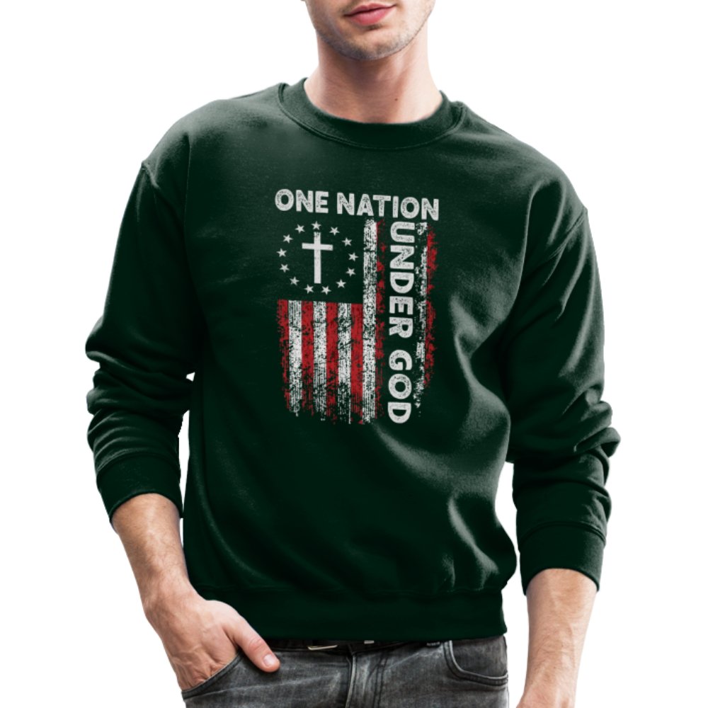 One Nation Under God Sweatshirt - forest green