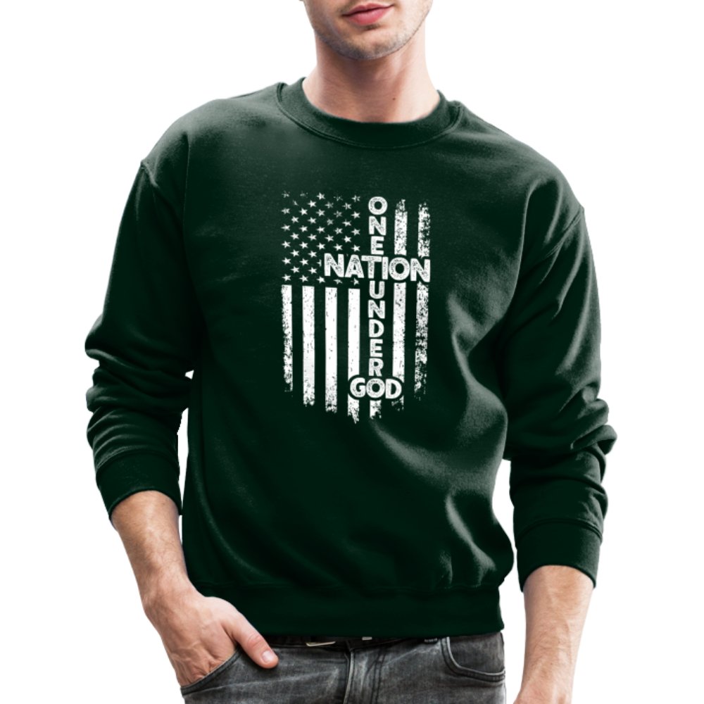 One Nation Under God Sweatshirt - forest green