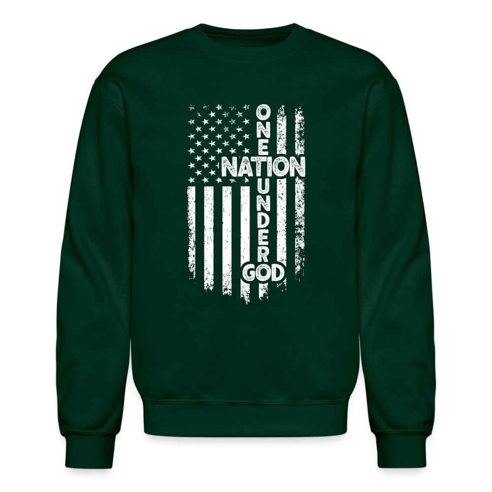 One Nation Under God Sweatshirt - forest green