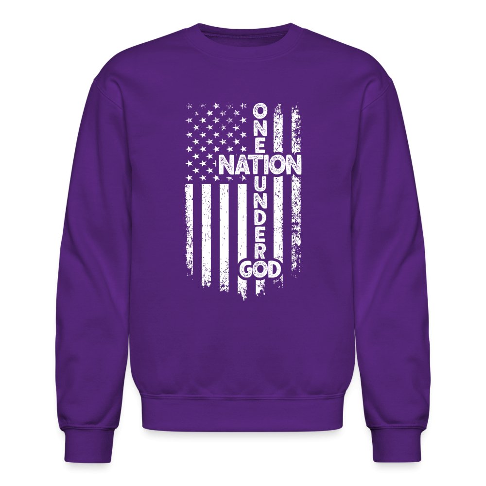 One Nation Under God Sweatshirt - purple