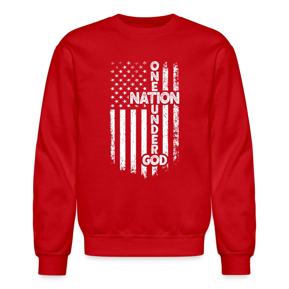 One Nation Under God Sweatshirt - red