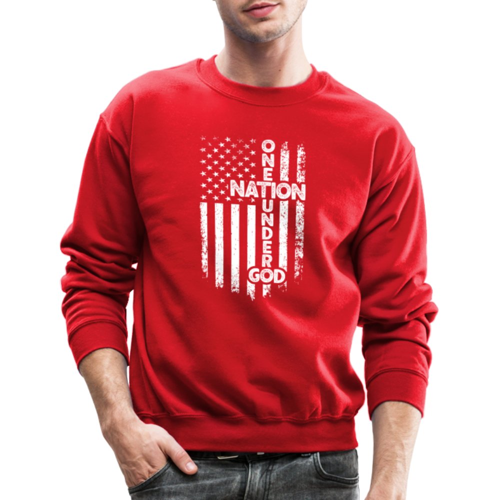 One Nation Under God Sweatshirt - red