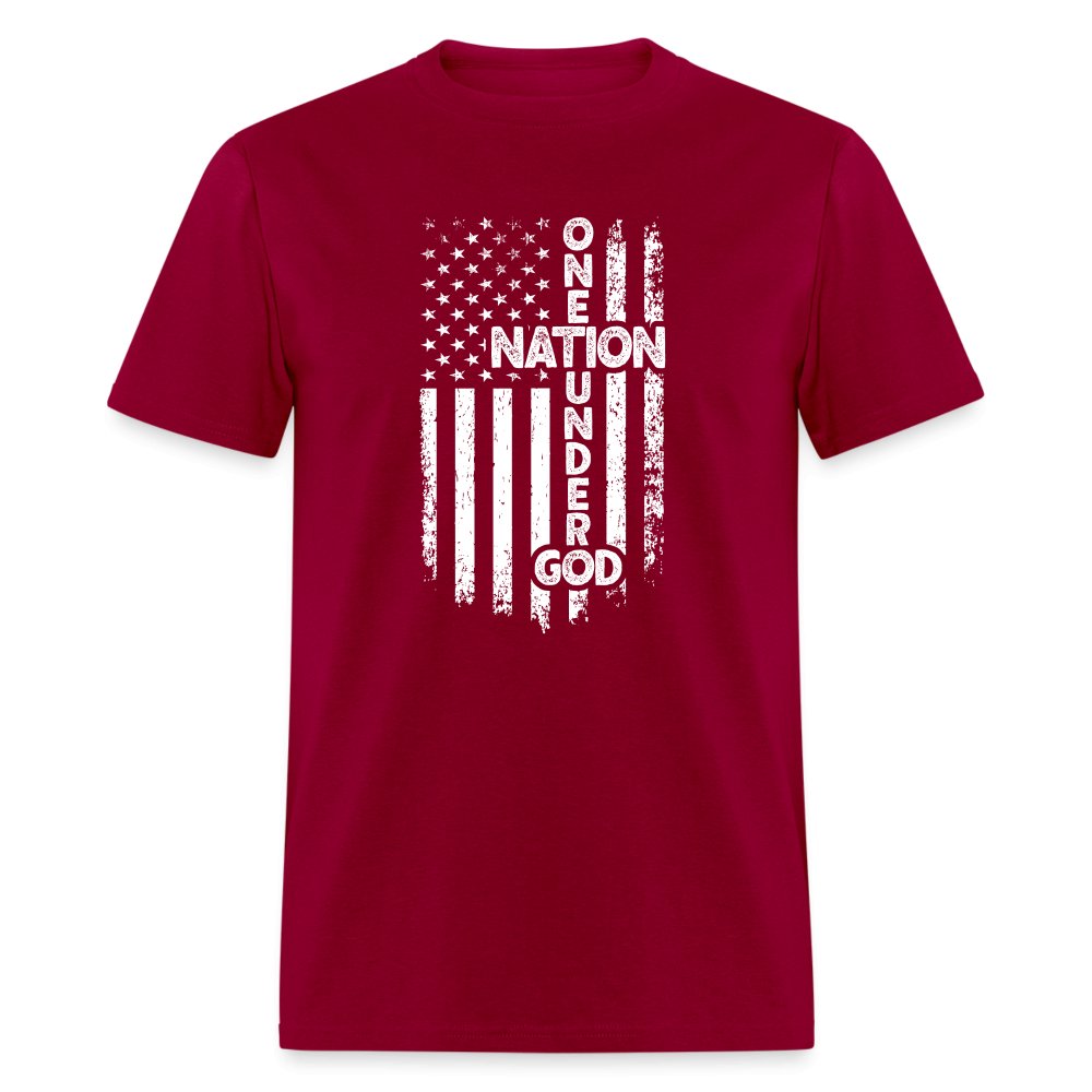 One Nation Under God T-Shirt - dark red