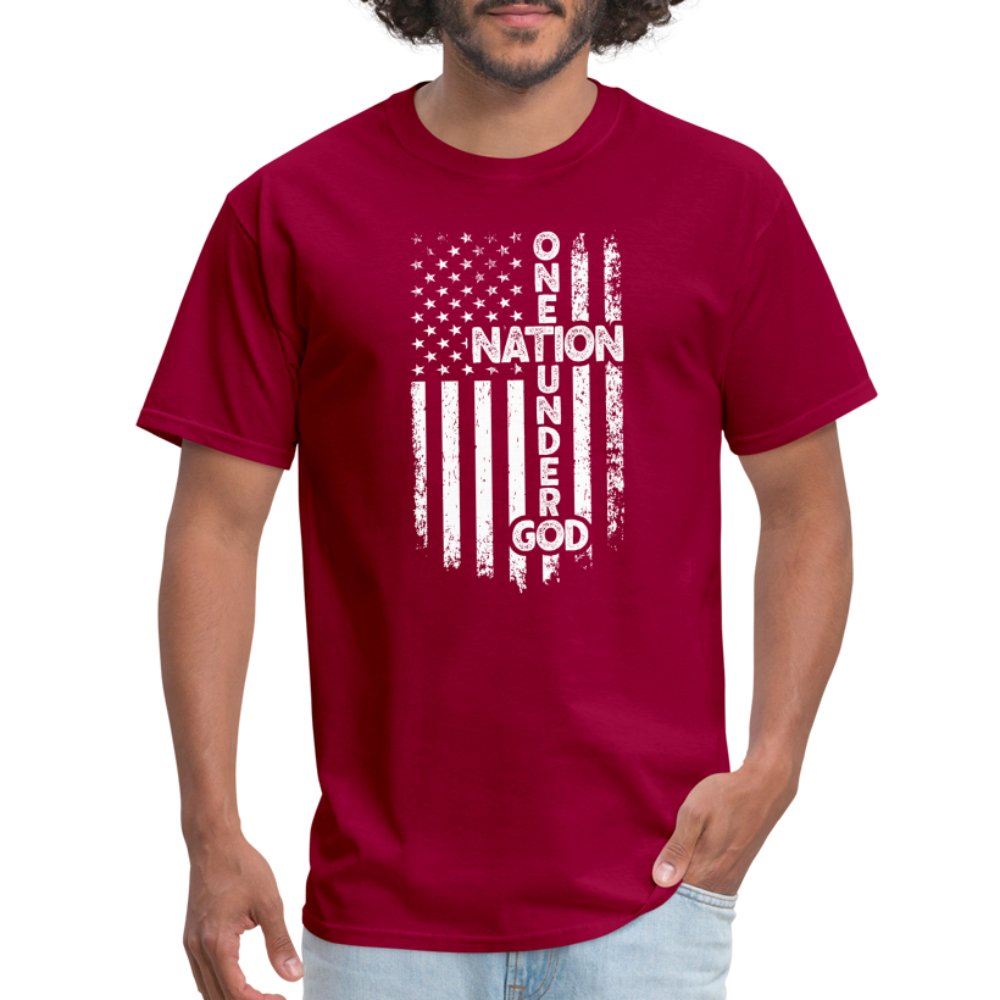 One Nation Under God T-Shirt - dark red