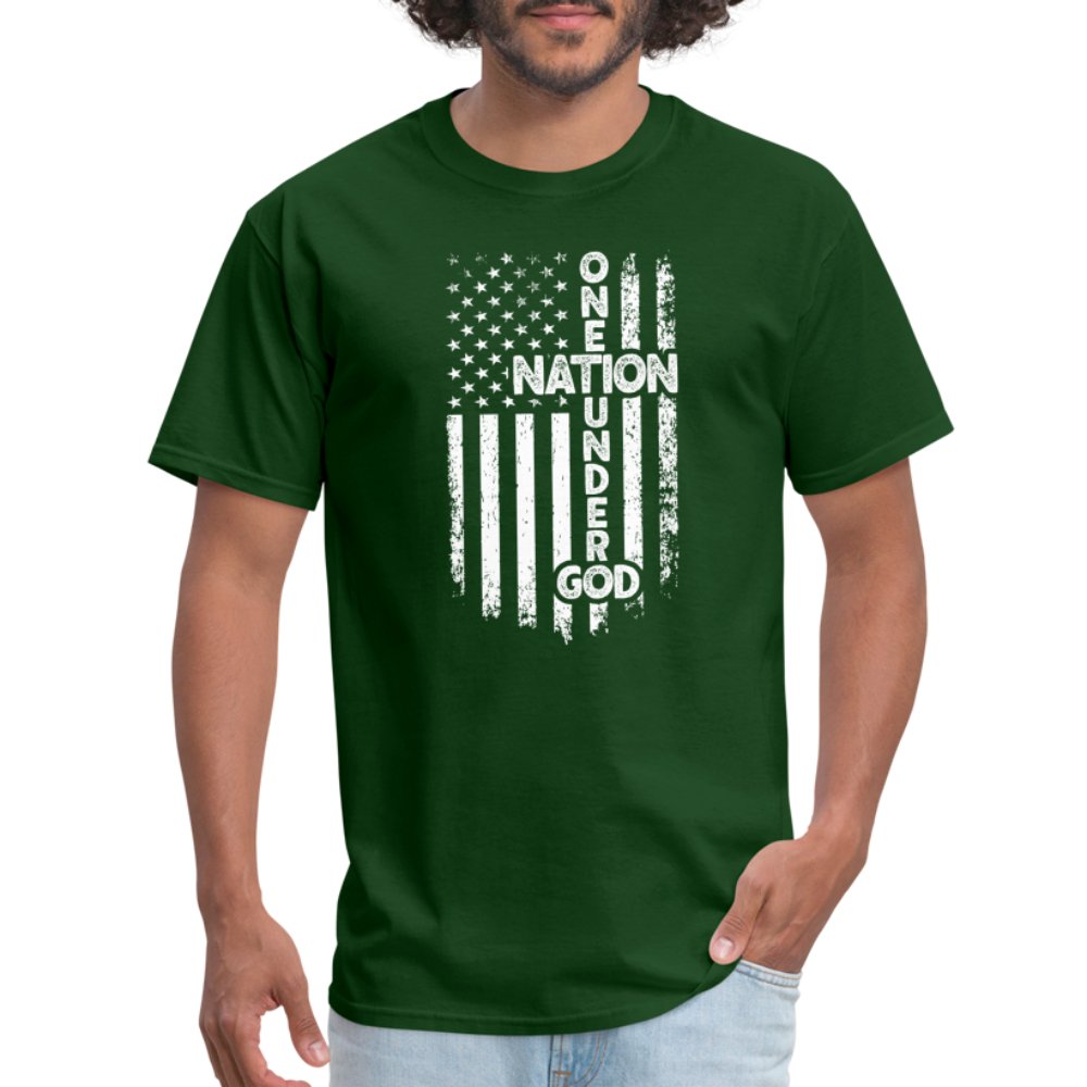 One Nation Under God T-Shirt - forest green