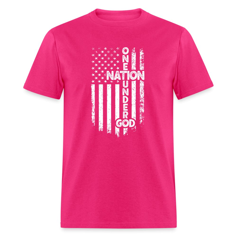 One Nation Under God T-Shirt - fuchsia