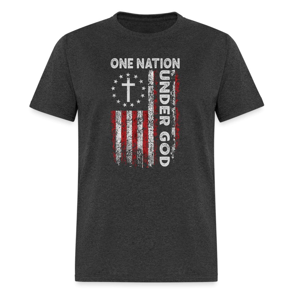 One Nation Under God T-Shirt - heather black