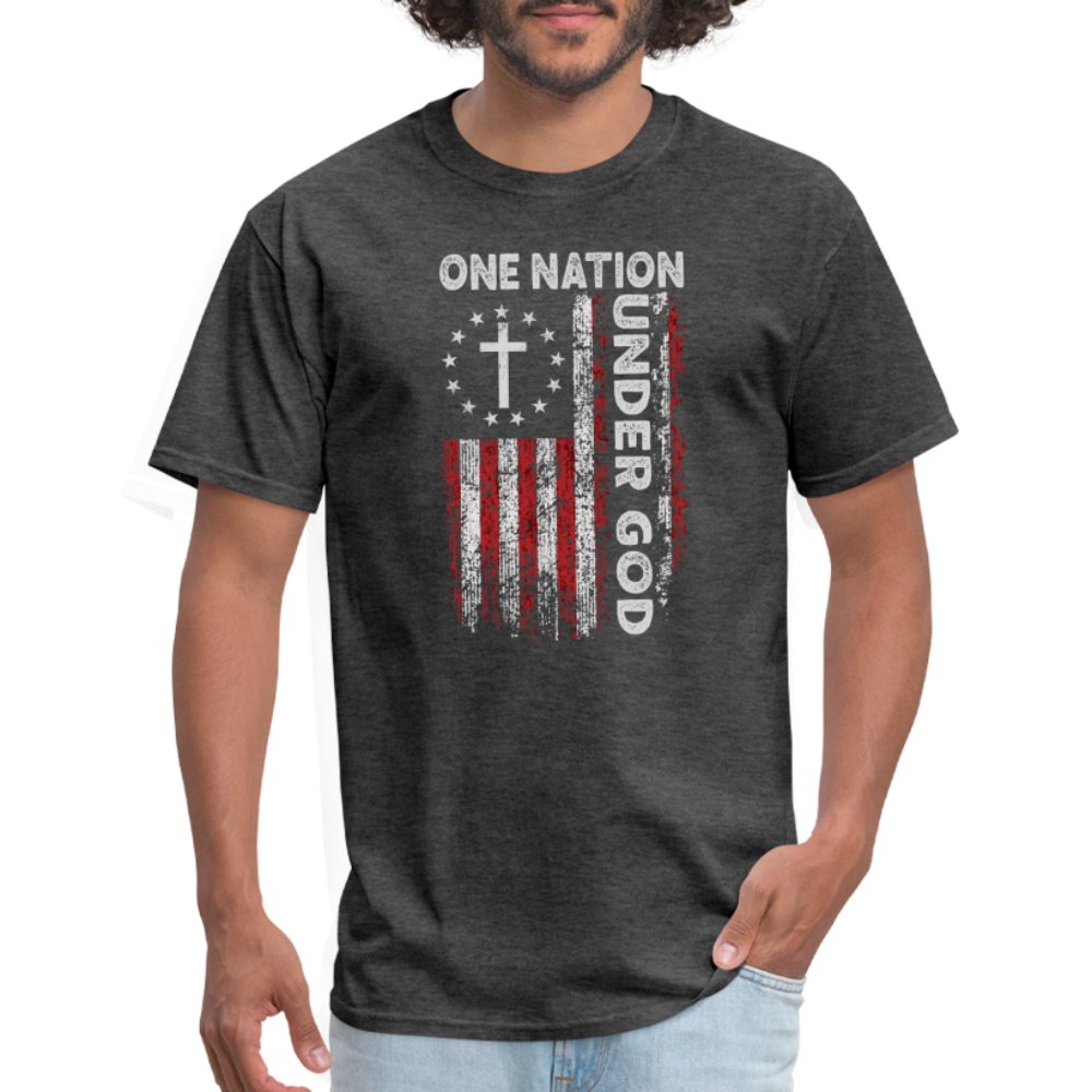 One Nation Under God T-Shirt - heather black