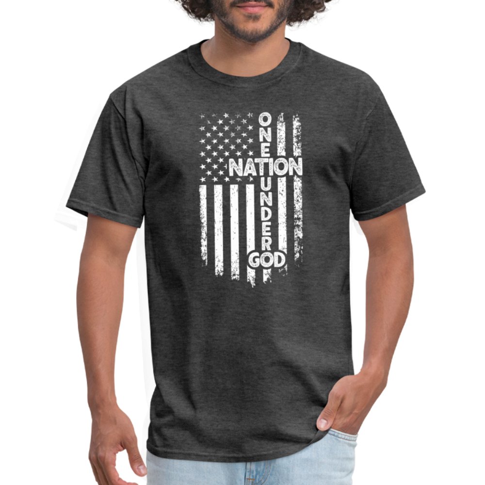 One Nation Under God T-Shirt - heather black