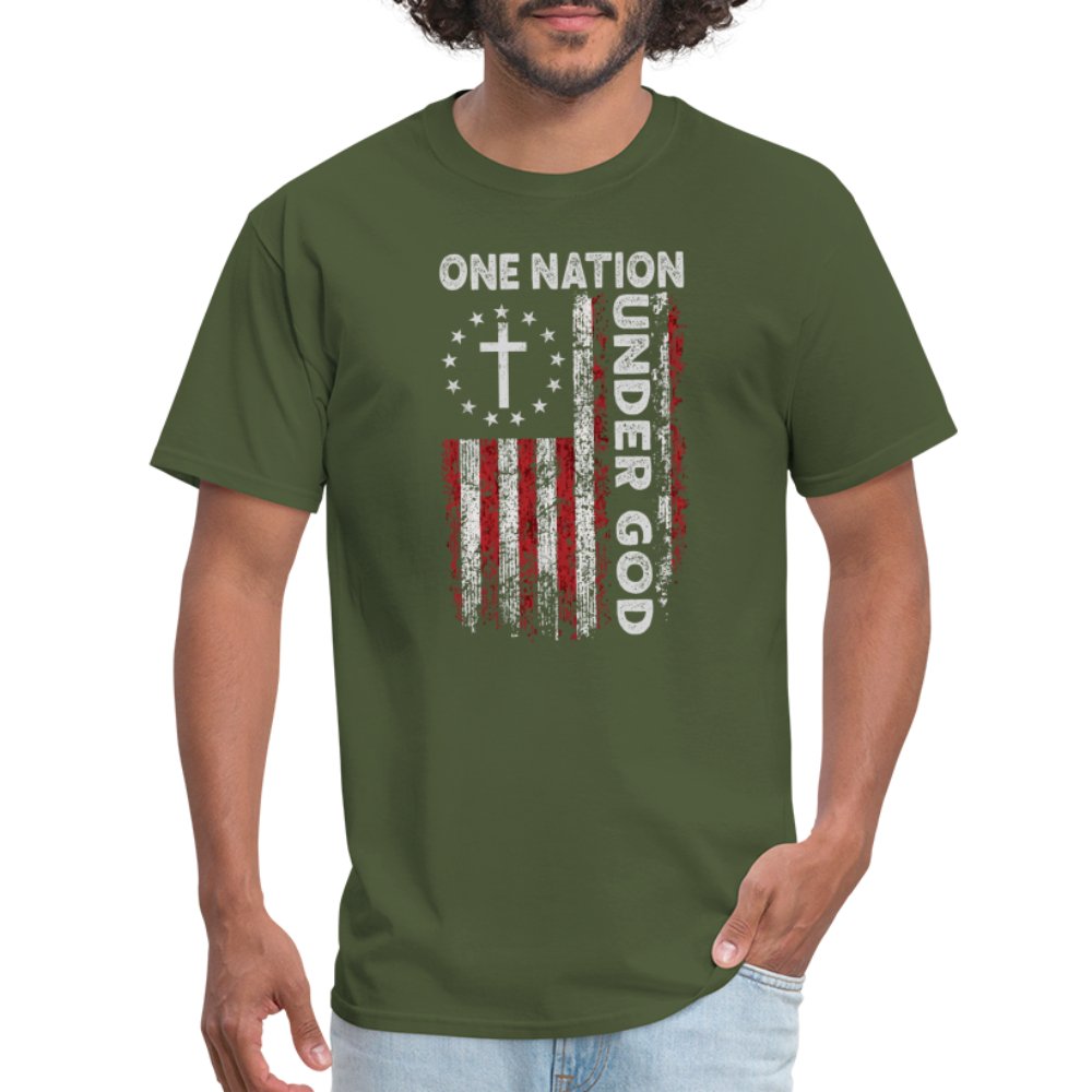 One Nation Under God T-Shirt - military green