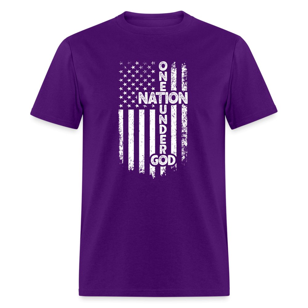 One Nation Under God T-Shirt - purple