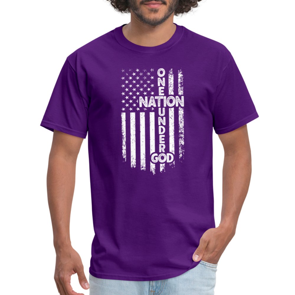 One Nation Under God T-Shirt - purple