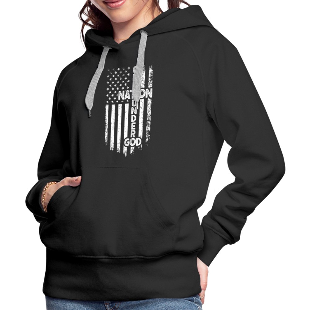 One Nation Under God Women’s Premium Hoodie - black