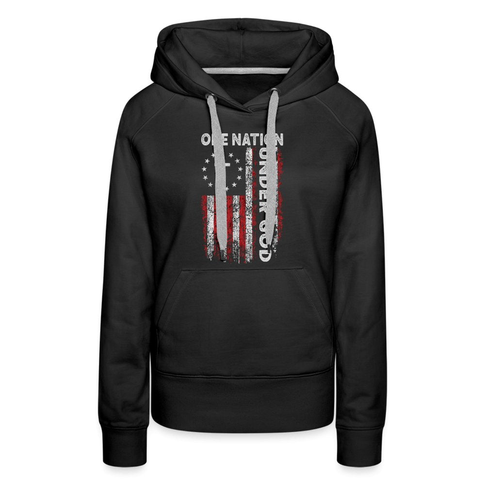 One Nation Under God Women’s Premium Hoodie - black