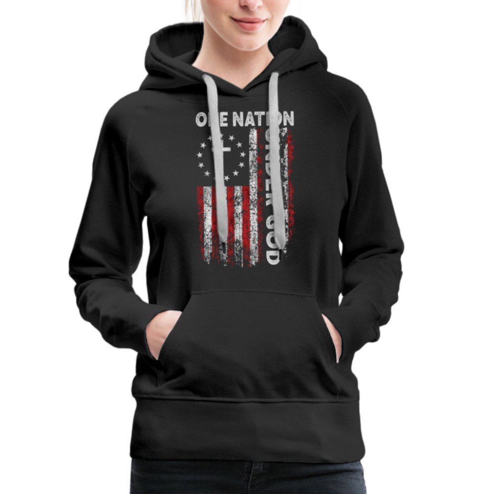 One Nation Under God Women’s Premium Hoodie - black