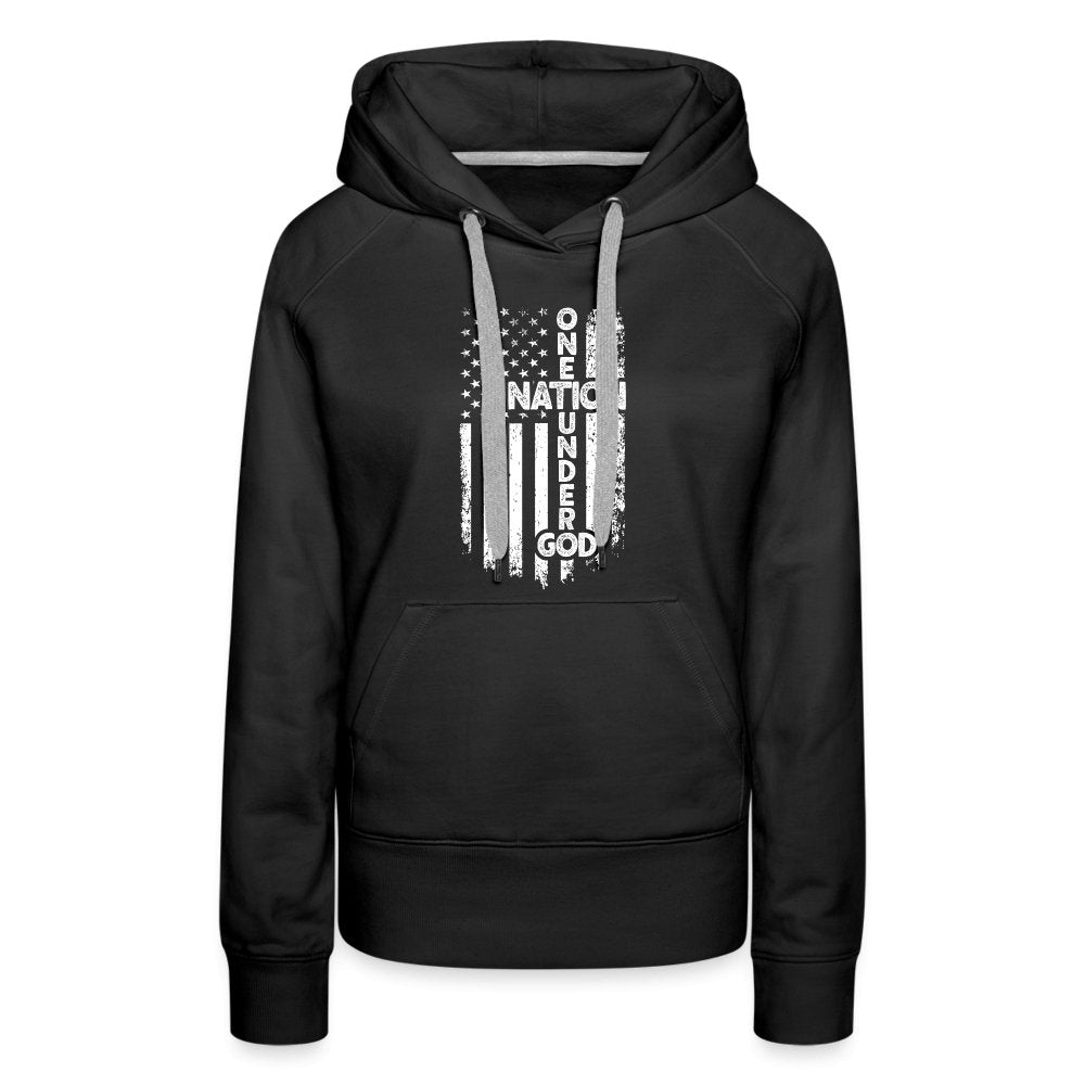 One Nation Under God Women’s Premium Hoodie - black