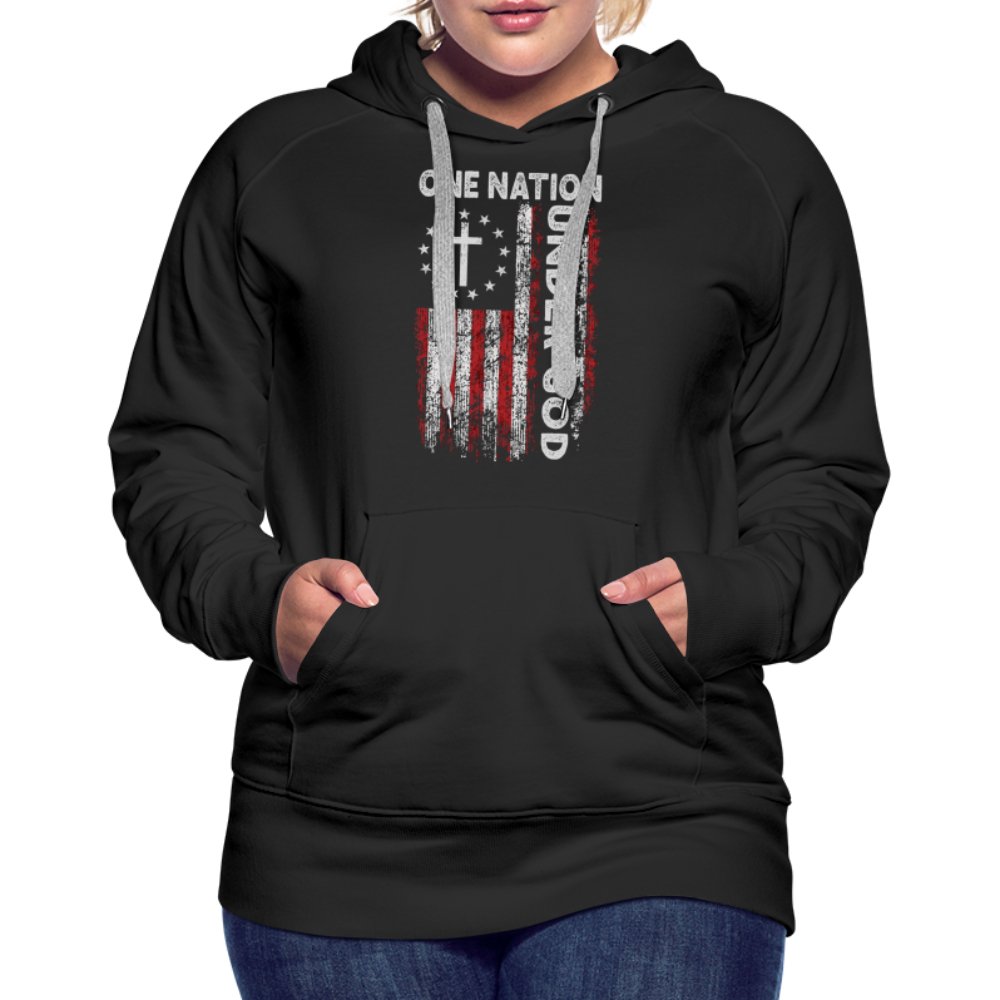 One Nation Under God Women’s Premium Hoodie - black