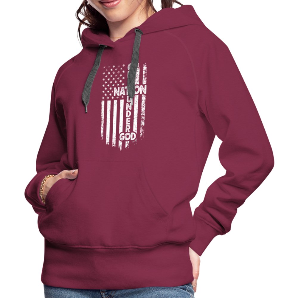 One Nation Under God Women’s Premium Hoodie - burgundy