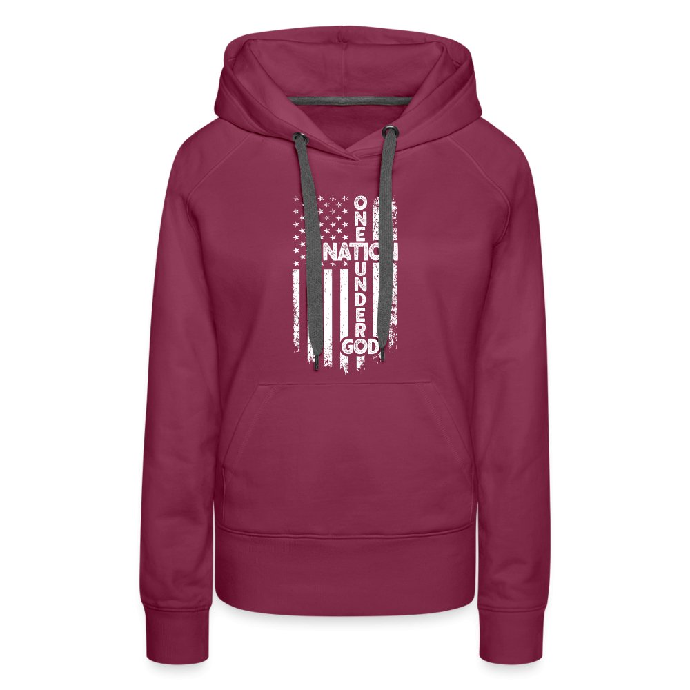 One Nation Under God Women’s Premium Hoodie - burgundy