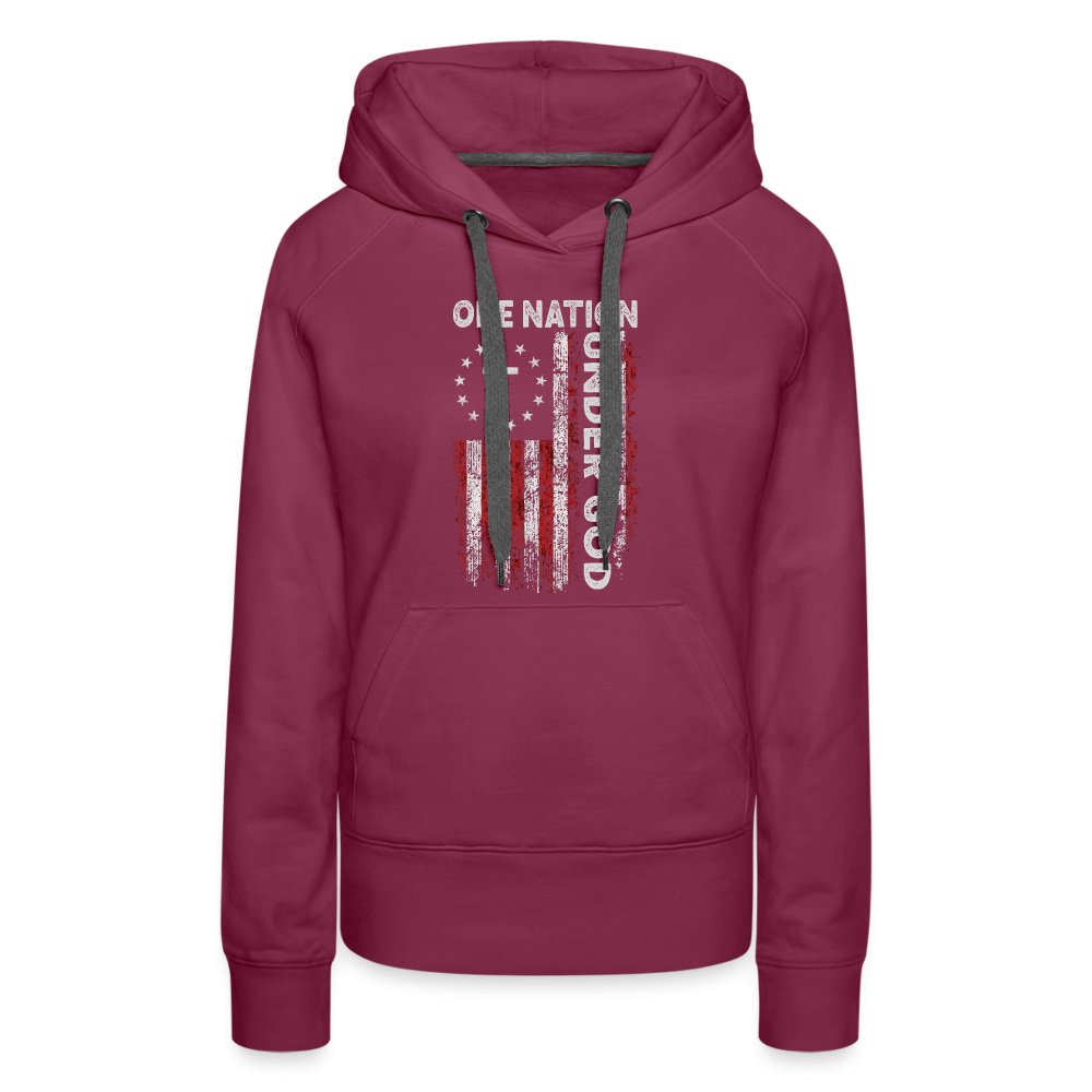 One Nation Under God Women’s Premium Hoodie - burgundy