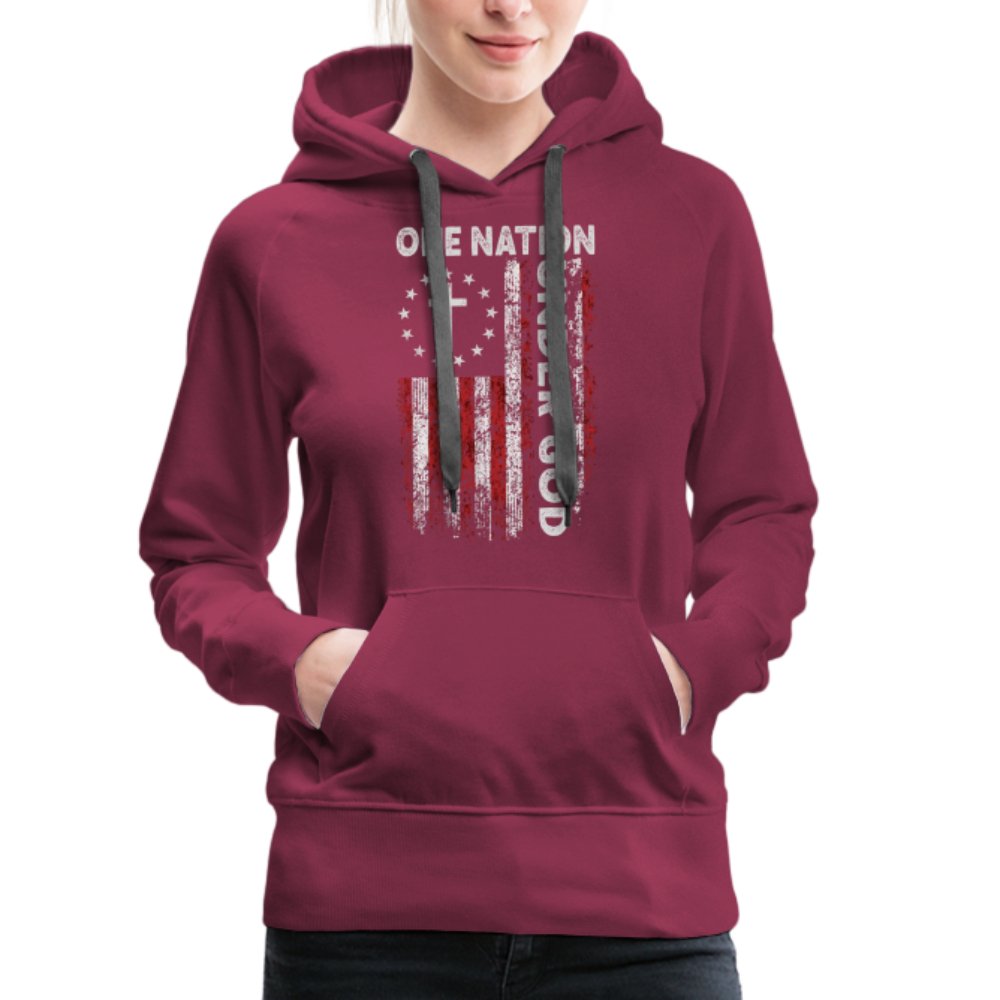 One Nation Under God Women’s Premium Hoodie - burgundy