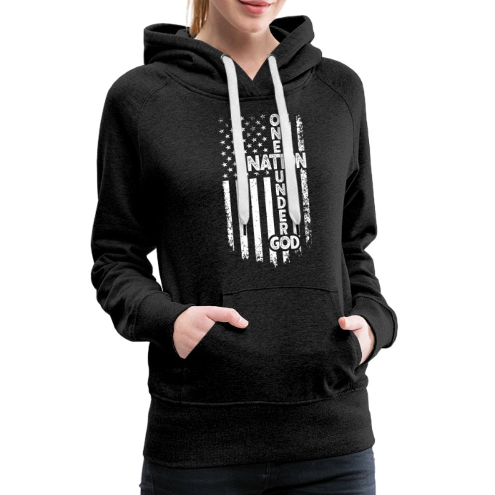 One Nation Under God Women’s Premium Hoodie - charcoal grey