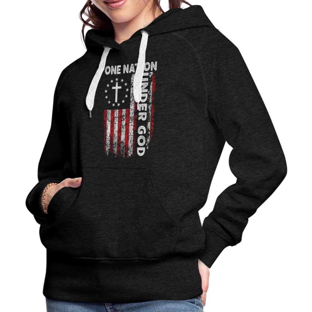 One Nation Under God Women’s Premium Hoodie - charcoal grey