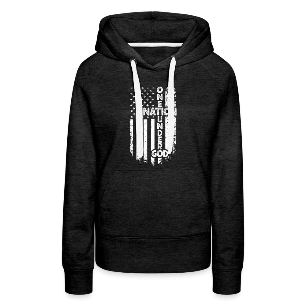 One Nation Under God Women’s Premium Hoodie - charcoal grey