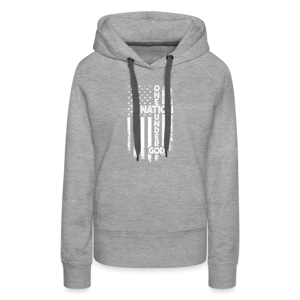 One Nation Under God Women’s Premium Hoodie - heather grey