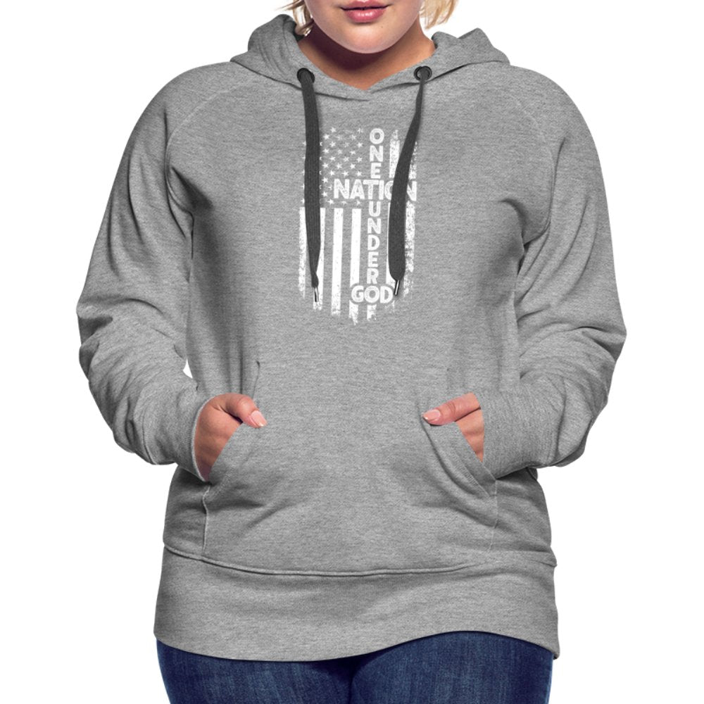 One Nation Under God Women’s Premium Hoodie - heather grey