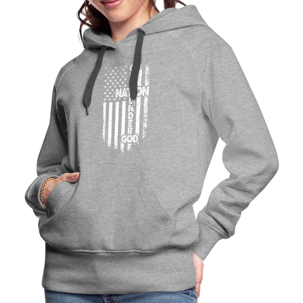 One Nation Under God Women’s Premium Hoodie - heather grey