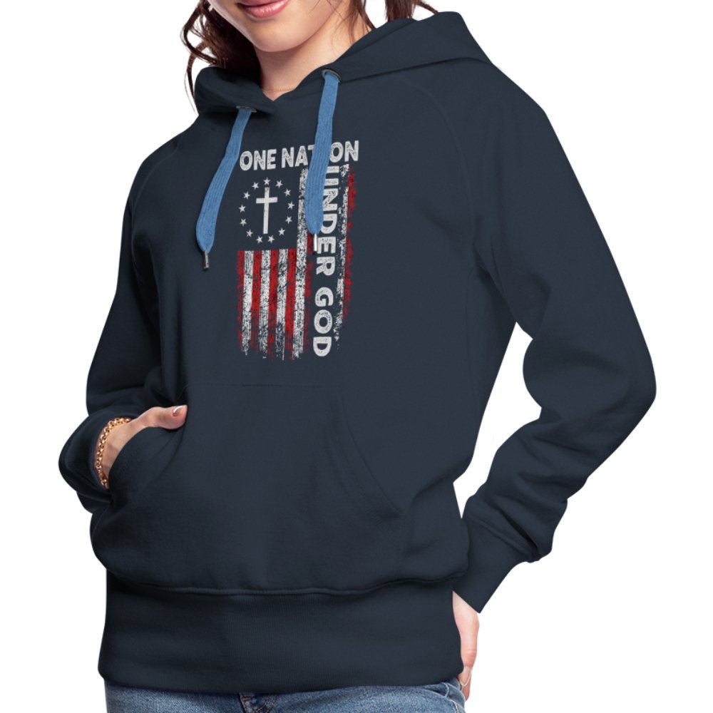 One Nation Under God Women’s Premium Hoodie - navy