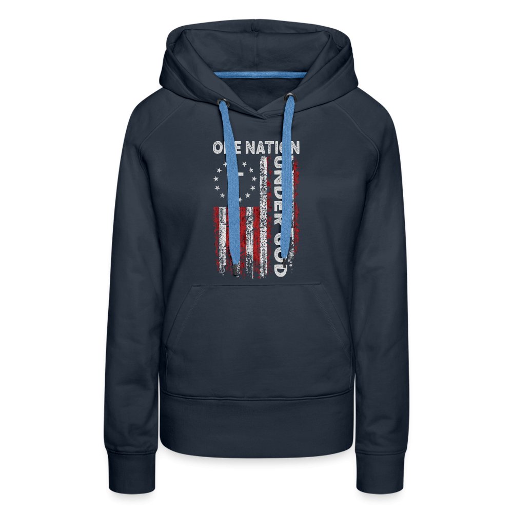 One Nation Under God Women’s Premium Hoodie - navy