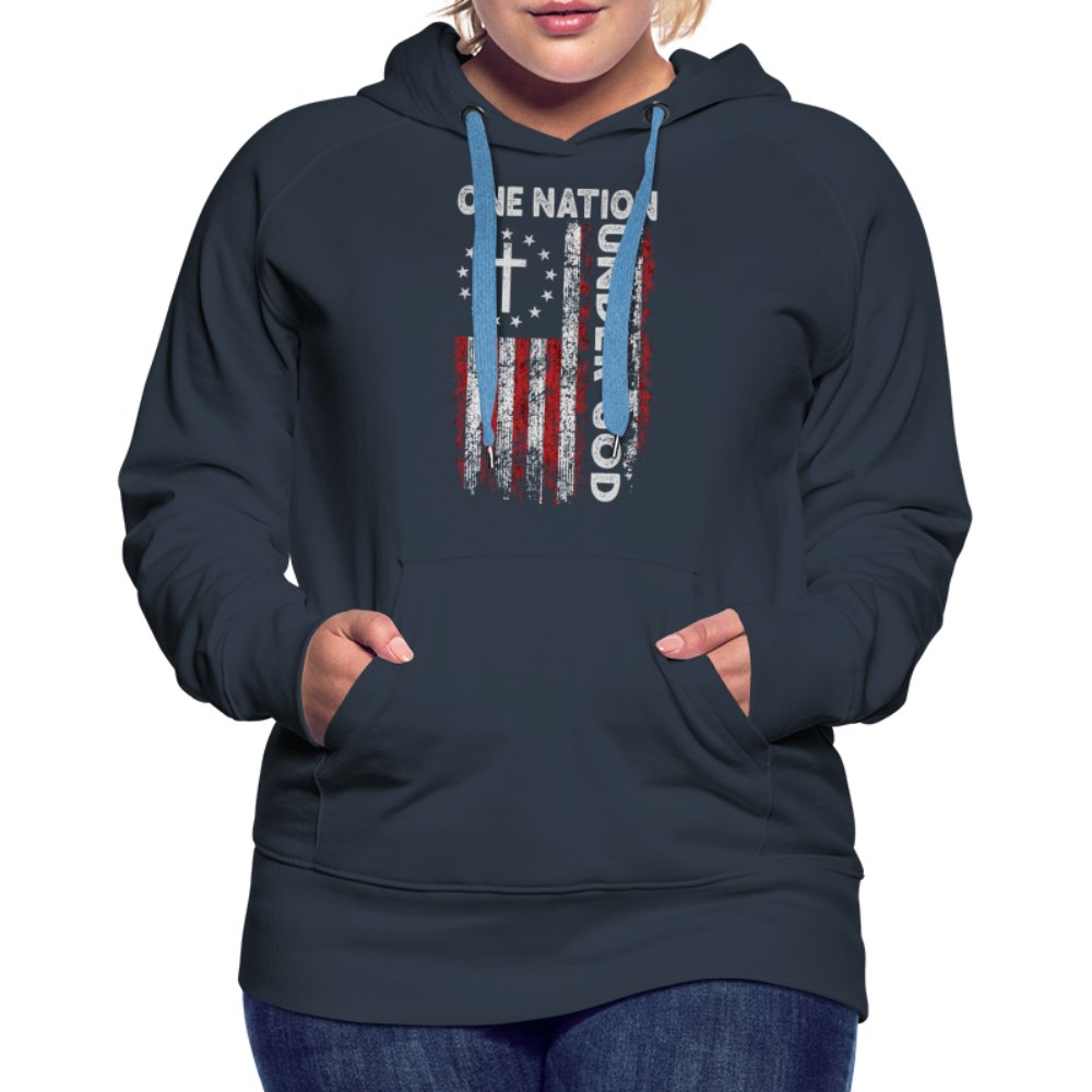 One Nation Under God Women’s Premium Hoodie - navy