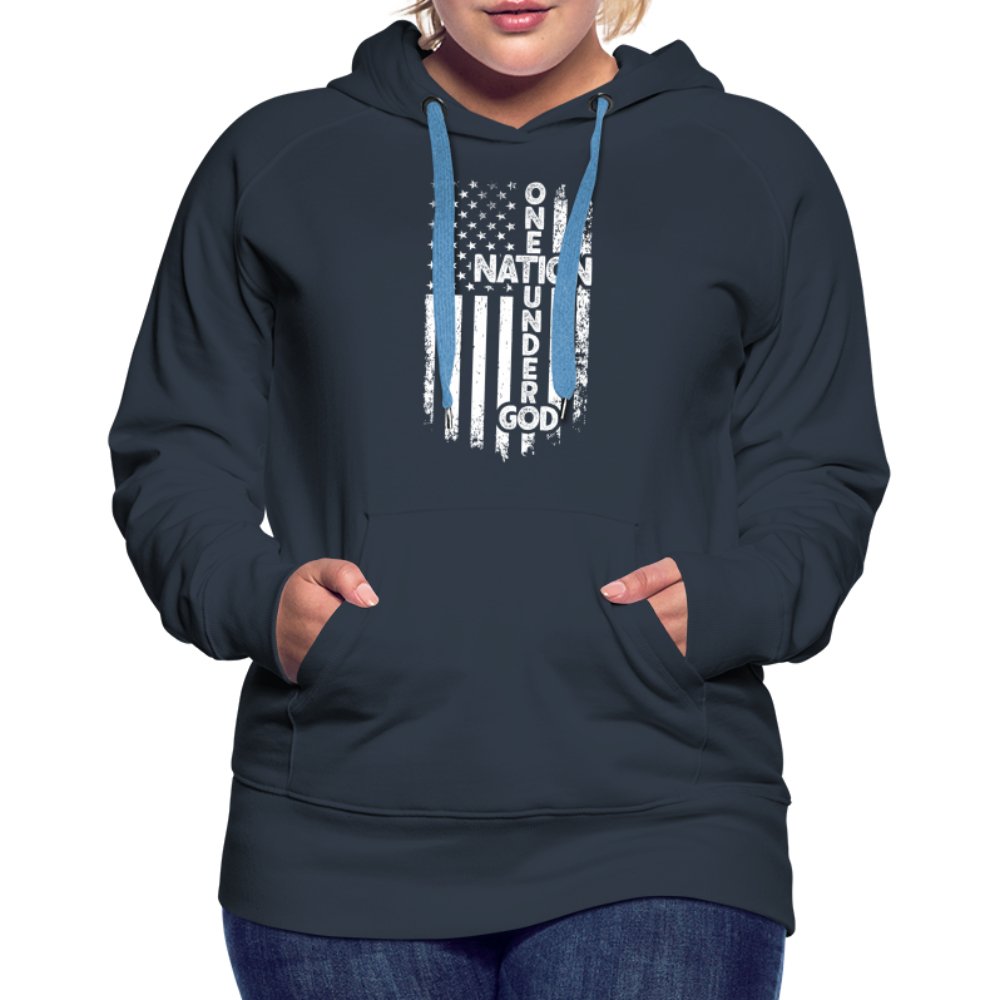 One Nation Under God Women’s Premium Hoodie - navy