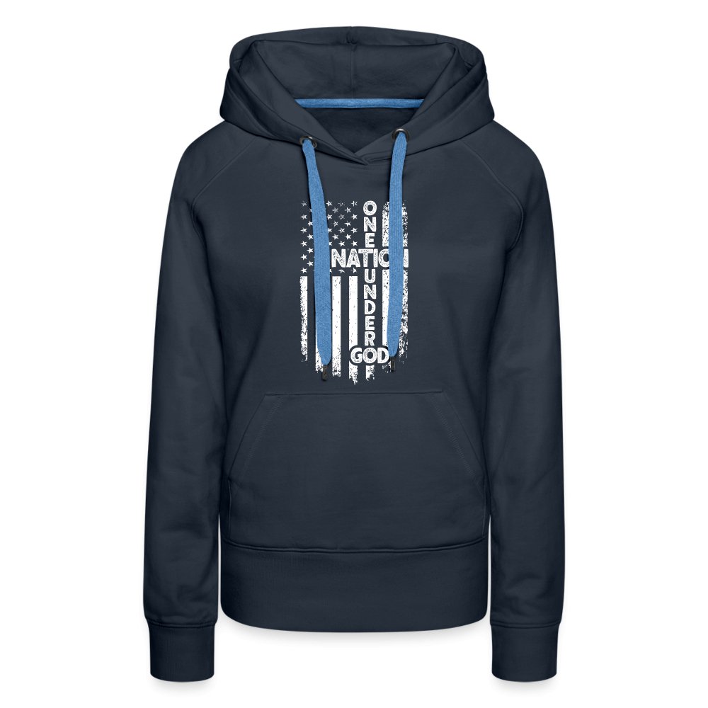 One Nation Under God Women’s Premium Hoodie - navy