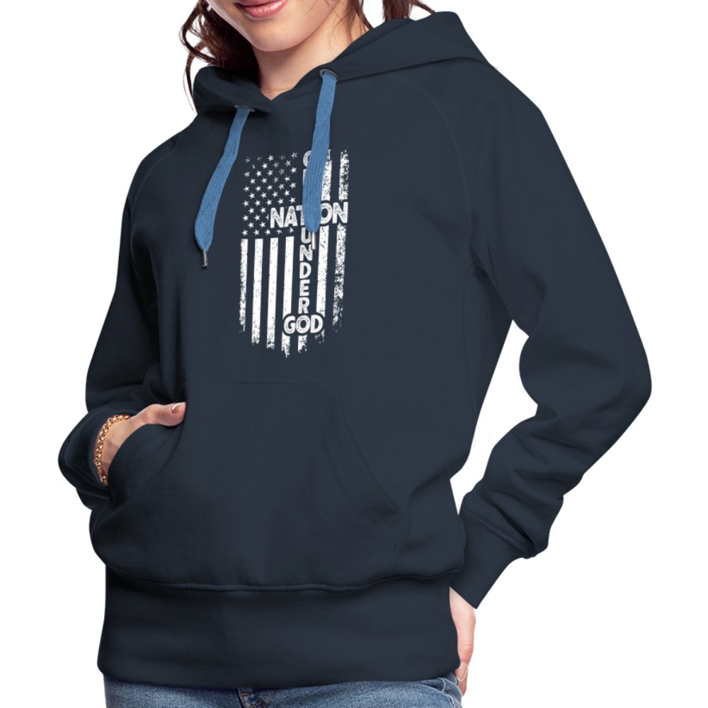 One Nation Under God Women’s Premium Hoodie - navy