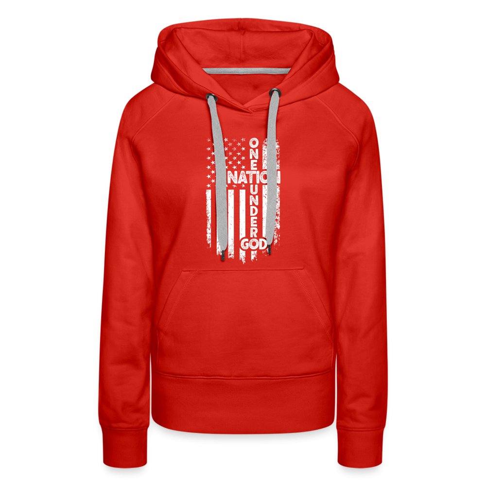 One Nation Under God Women’s Premium Hoodie - red