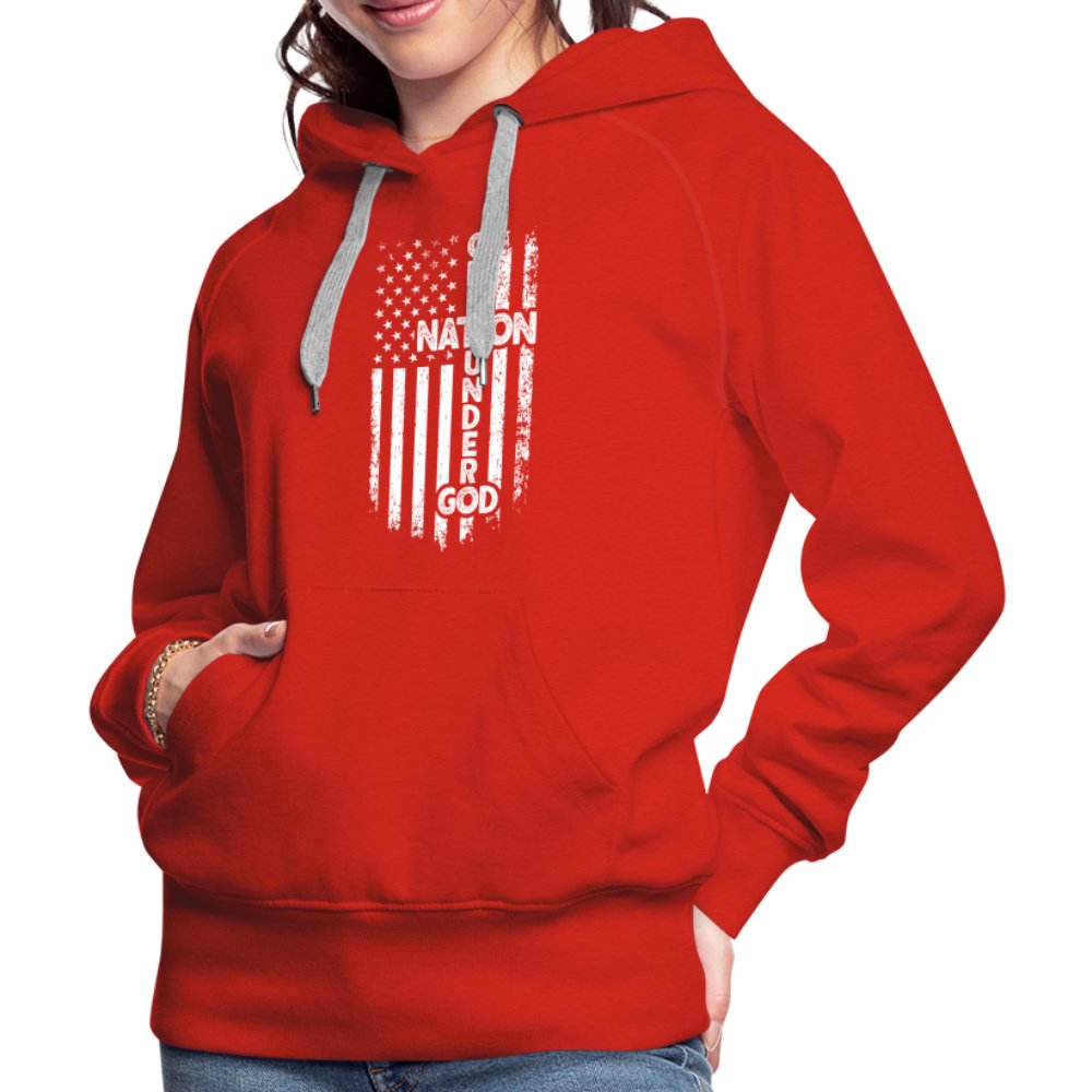 One Nation Under God Women’s Premium Hoodie - red