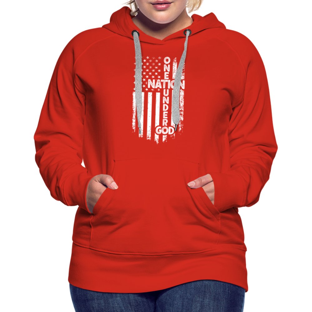 One Nation Under God Women’s Premium Hoodie - red