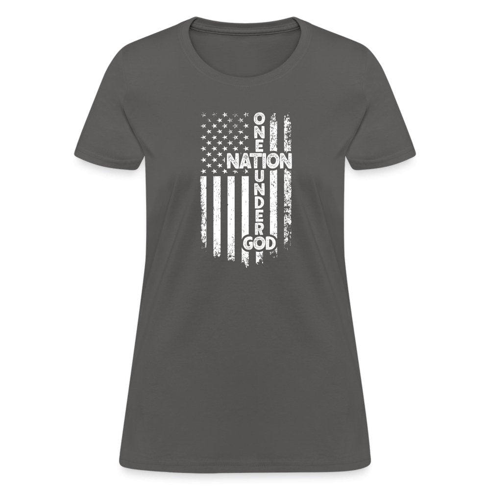 One Nation Under God Women's T-Shirt - charcoal