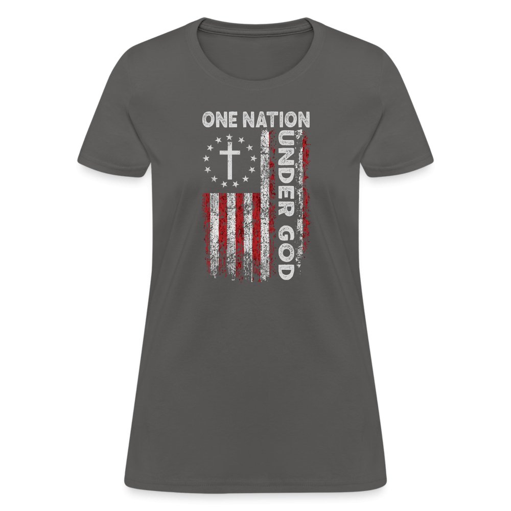 One Nation Under God Women's T-Shirt - charcoal