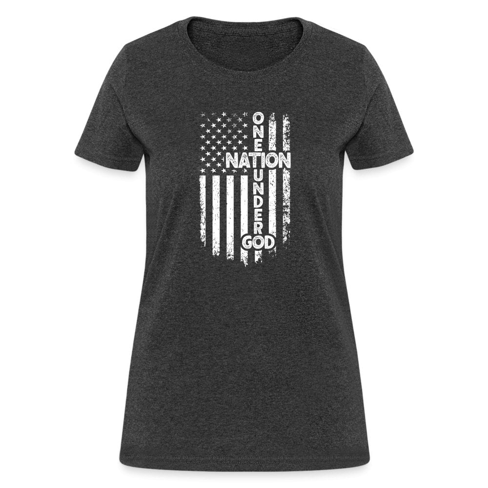 One Nation Under God Women's T-Shirt - heather black