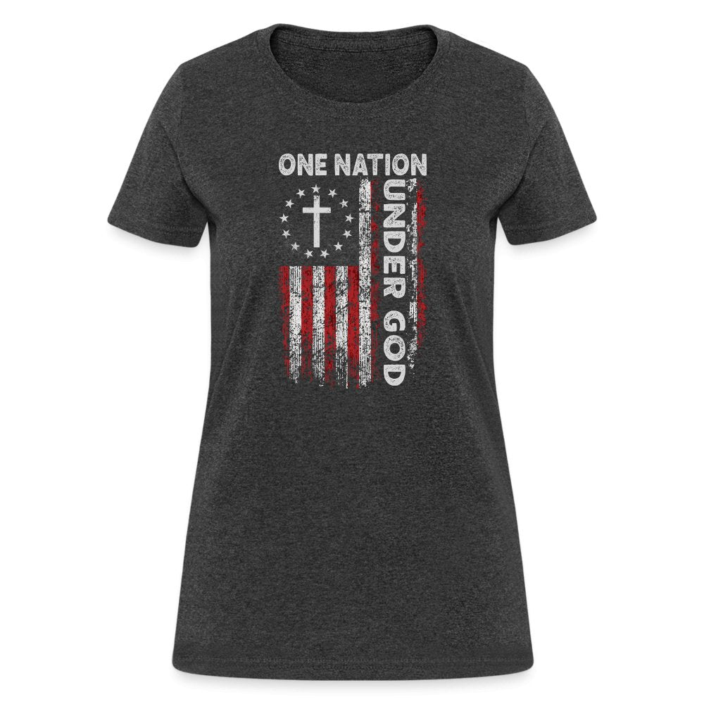 One Nation Under God Women's T-Shirt - heather black